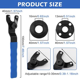 Grinder Wrench Universal Adjustable Grinder Spanner ​Wrench with 4 Grinder Shaft Nut, Compact With Nuts Wide Compatibility Repair Easy To Use Angle Grinder Wrench(COLOR:Blue)
