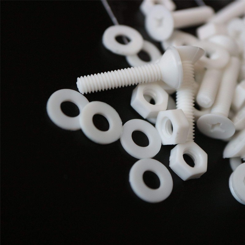 20 x Cross Head Countersunk Screw White Plastic Polypropylene (PP)