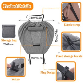 Awning for Pushchairs with UV Protection 50+, Pushchair Adjustable Awning Universal with Viewing Window and Extra Wide Shade Wings, Double Layer Fabric, Waterproof, Dustproof, Windproof