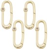 SUNNYCLUE 1 Box 4Pcs Real 18K Gold Plated Oval Spring