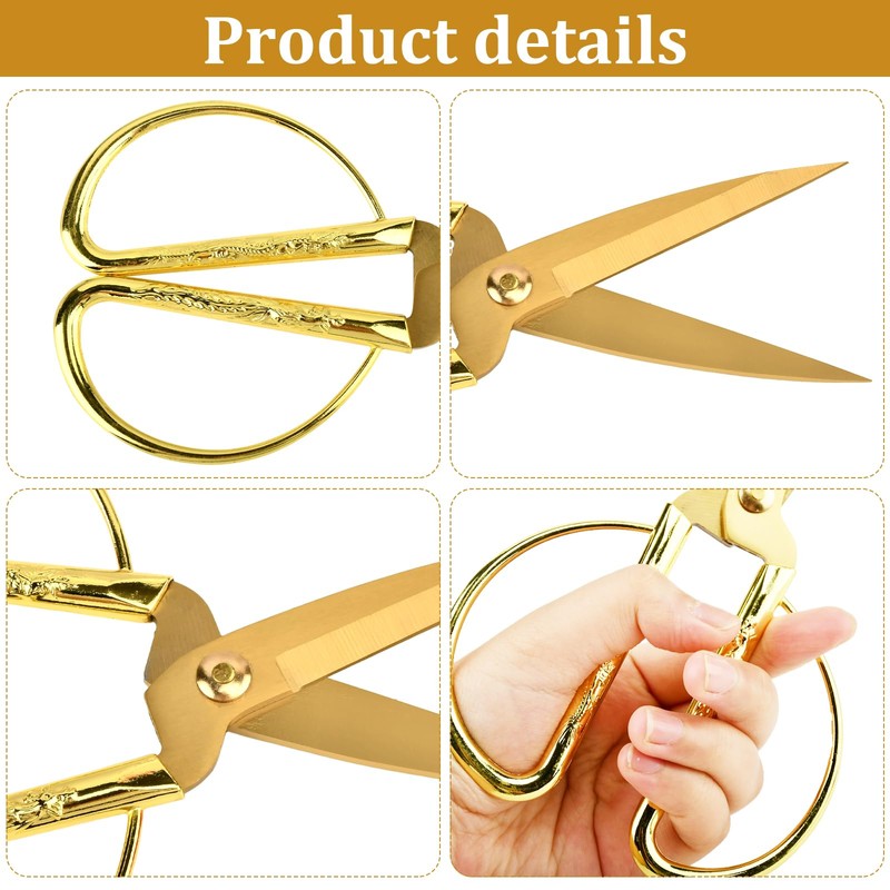 Grand Opening Ribbon Cutting Ceremony Kit, 7.55'' Gold Scissors
