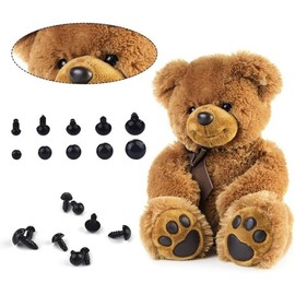 Doll Eyes, Resin Eyeball with Washers, Toys Eyes Accessories, Full Black Stuffeds Toy Plush Safety Eyes, DIY Funny Toy Eyes(5mm)