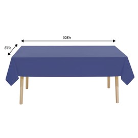 6 Pack Premium Disposable Plastic Tablecloth 54" x 108" Party Table Cloths Disposable for 6 to 8 Foot Tables Indoor or Outdoor Parties Birthdays Weddings Christmas Anniversary Buffet Table (Blue)