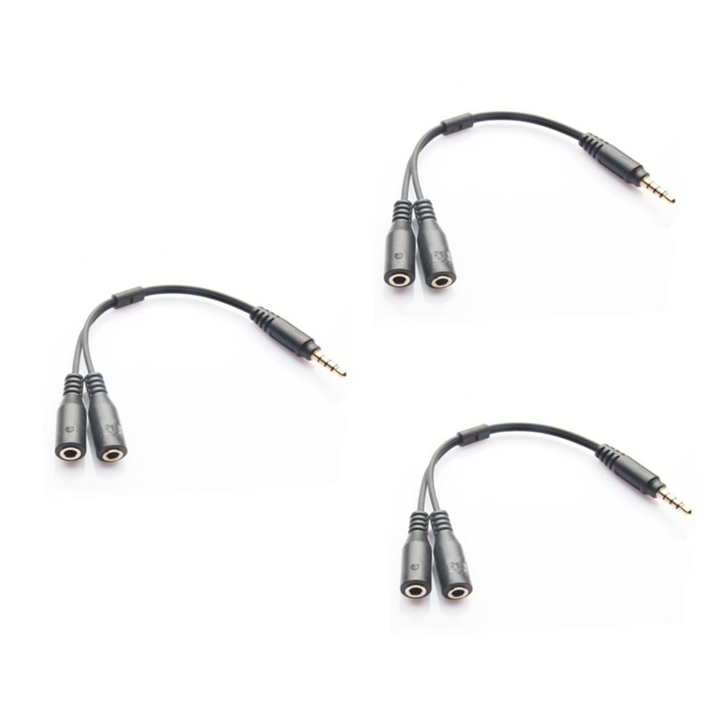 Gatuida 3pcs Headset Splitter Adapter Position to and Microphone Ports