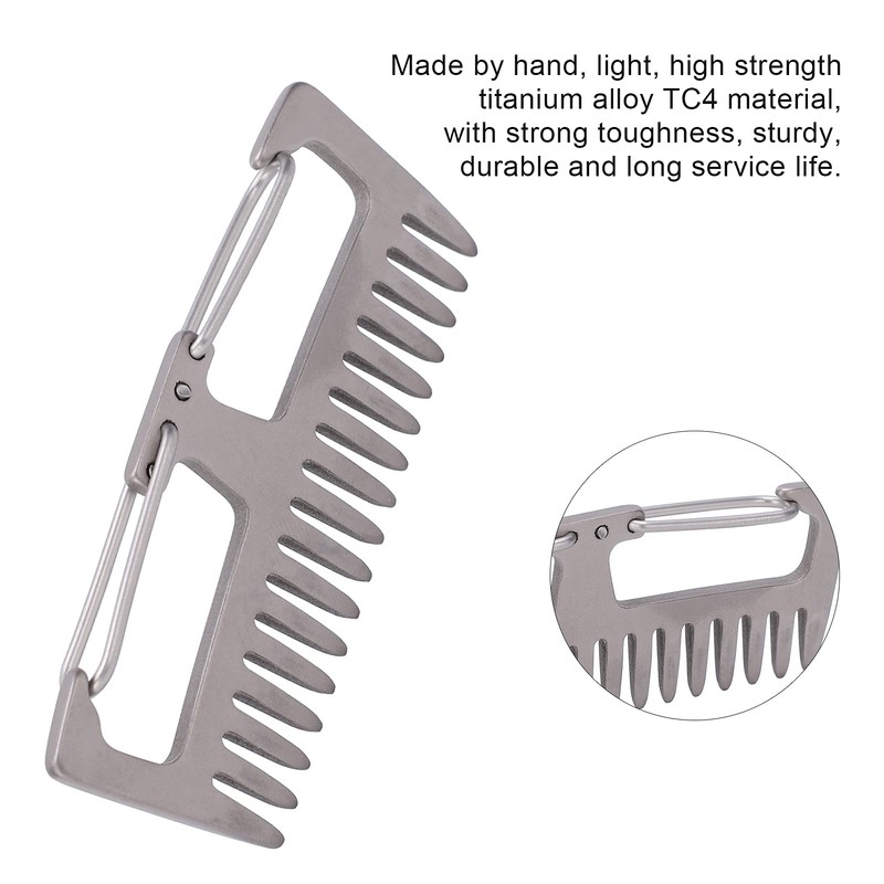 AMONIDA Titanium Comb Key Buckle, Alloy TC4 Fixed Mini Portable