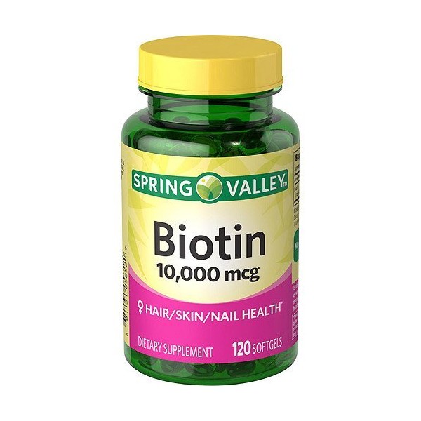 Spring Valley Biotin Dietary Supplement, 10,000 mg, 120 Softgels