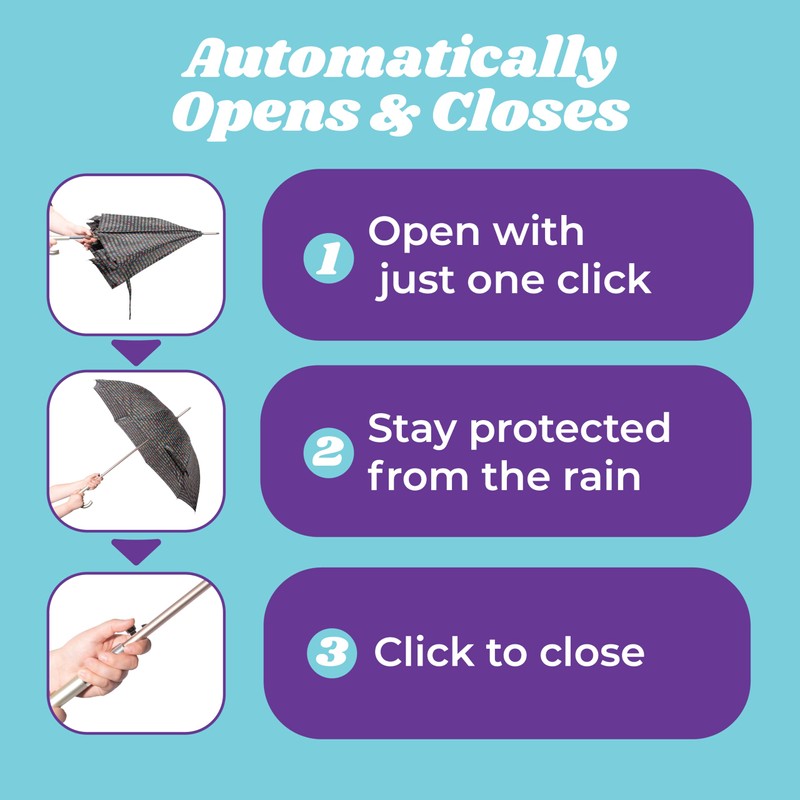 totes Men's Women's Classic Eco Umbrella - Auto Open, Water-Resistant,