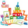 GERUI 20Pcs Wooden Building Blocks,15Pcs Cards,Wooden Number Blocks Toys for