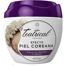 TEATRICAL Piel Coreana Crema Facial con Células Madre y Arroz, Hidratación Profunda, Efecto Iluminador, 400g