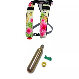 Bluestorm Gear NEW Bluestorm Cirrus 26 Inflatable Life Jacket Guy Harvey SeriesChoose Color - Guy Harvey TURTLE + Re-Arm Kit