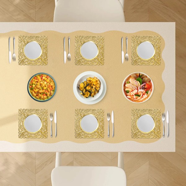Unbranded 6*Dinner Plates Gold Charger Plates Set Wedding Plate Chargers