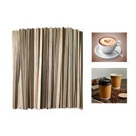 VEZODEK Pack of 100 Coffee Stirrers Wooden Coffee Stirrers 14 cm Wooden Sticks Stirring Coffee Sticks Wooden Espresso Sticks Coffee Stirrer Disposable Wooden Strips Cafe Accessories (45, g)