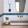 IOHEFY Blue Abstract Wallpaper Border 196x4 Inch Peel and Stick