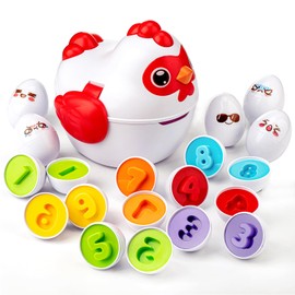 VROGTIK Eggs Toys Matching Game for Toddlers, 12 Matching Eggs Set