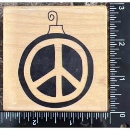 Hero Arts Crafts Peace Symbol ornament F5536 Christmas Wood Mounted Rubber Stamp