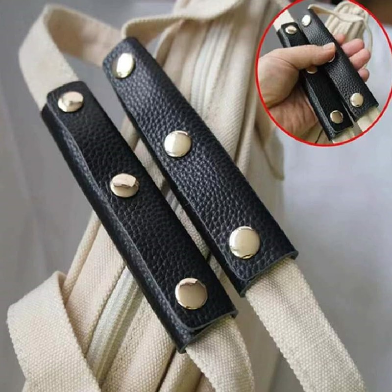 2 Piece Bag Handle Cover, PU Leather Cover, Reduces Burden,