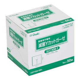 OO Osaki(オオサキ) 滅菌Yカットガーゼ 不織布タイプ SCC308-1 50枚入(1枚入×50袋) 一般医療機器 19078