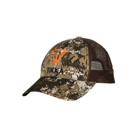 Beretta Men's High-Performance Hunting Camo Structured Cotton Twill Front Trucker Mesh Back Cap with Tikka Logo, Wideland Veil
