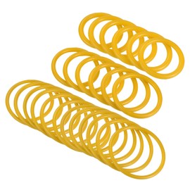 PATIKIL Carnival Ring-Toss Rings Set 4cm 6mm 8cm, 24 Pack Plastic Hoop for Outdoor Party Favor Booth, Yellow