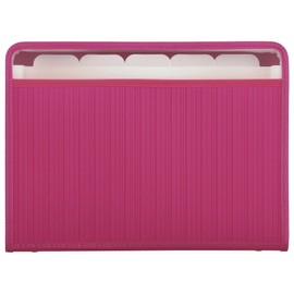 Oxford Archivo Expandible, Con 5 Divisiones, Cierre, Orillas Forradas, Bolsa Frontal, Polipropileno, Pieza, Color Rosa, Tamaño Carta F922