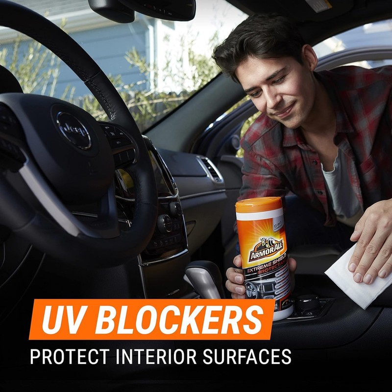 Armor All Ceramic Car Leather Cleaning Wipes, Use on Heated