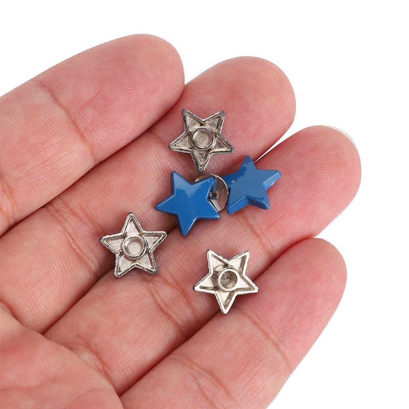 50 Sets Star Shape Rivet Screw Anti‑Rust Clothes Decoration Accessories