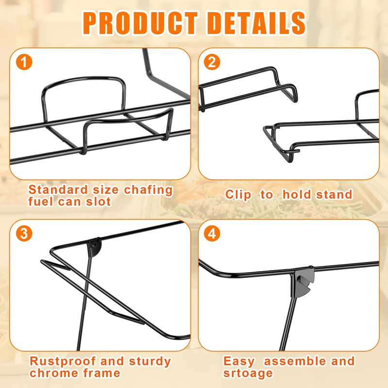 Geosar 32 Pack Wire Buffet Rack Stand Folding Chafing Stand