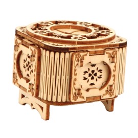 perfeclan Wooden Puzzle Box Treasure Box Not Assembled Gift Box Romantic Gift Musical Jewelry Box Keepsakes Storage for Adults Teens