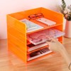 Gelite Acrylic File Organizer for Desk 4 Tiered Stackable Letter