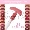 Labial Mate Indeleble Larga Duracion 24 Pz Mayoreo Color Marrón