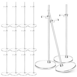 JOINPAYA 15pcs Dolls Display Stand: Adjustable Dolls Holder Transparent Action Figure Stand Display Holders for 9 to 13 in Figure Doll Display
