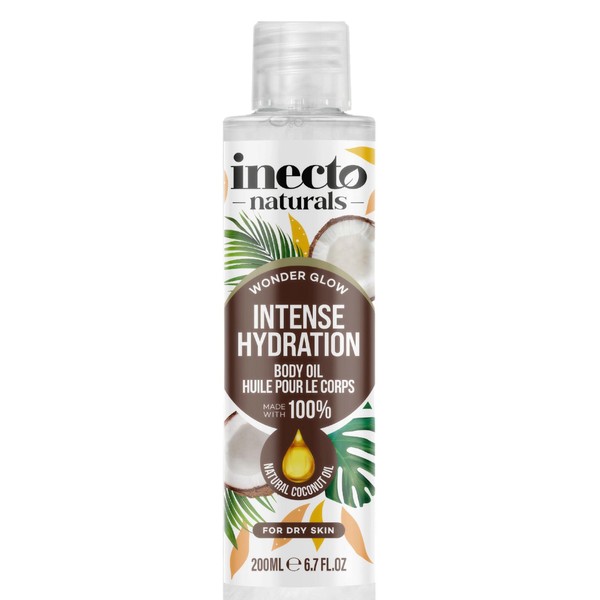 INECTO Naturals Very Smoothing Body Oil, Coconut 200ml. Post-Shower Moisturiser for Hydrating Body Care