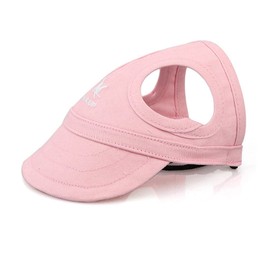 BT Bear Dog Hat with Ear Holes,Dog Baseball Outdoor Cap,Adjustable Summer Travel Sport Hat for Small Medium Dogs(M,Pink)