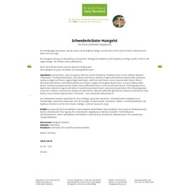 Sanct Bernhard Swedish Herb Hair Spirit with Nettle, Elderberry, Walnut 150 ml