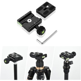 UTEBIT 50mm Quick Release Clamp Quick Release Plate Set Compatible with Arca Swiss Standard 1/4 Screw with Arca Swiss Compatibility Includes Three Levels Compatible with Tripods/Ball Heads/Heads etc