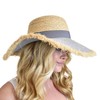C.C Women's Raffia Paper Woven Fringed Sequin Brim Sun Hat,