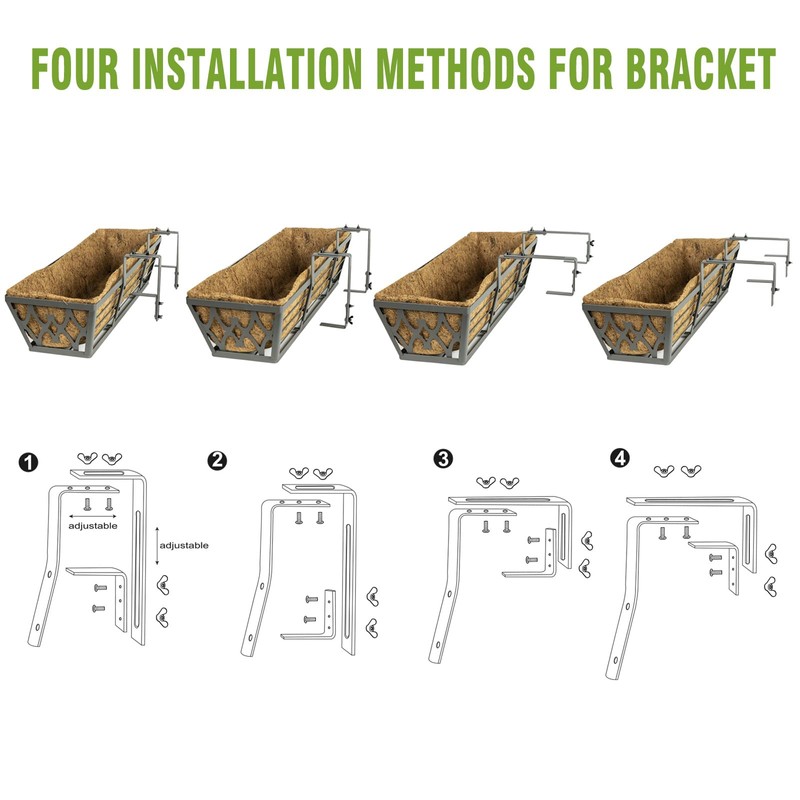 Karlliu 2 Pack 30 Inch Window Boxes Planters Railing Planter