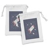 Ambesonne Outer Space Fabric Pouch Set of 2, Galaxy Themed
