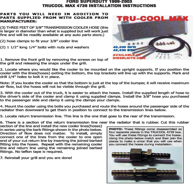 Tru-Cool, True-Cool, Tru Cool Tru Cool 40K Transmission Cooler Transmission