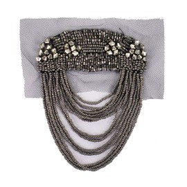 EMDOMO Epaulet Kpop Beaded Fringe Tassel Stage Performance Suit Jacket Shoulder Badge Epaulettes Craft Spikes Brooch 2pcs