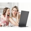 NEZZOE Rectangular Makeup Mirror for Desk, 12 inch Aluminum Table
