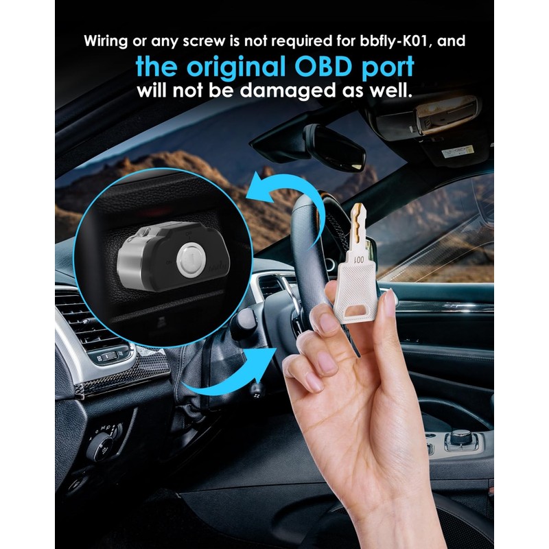 bbfly-K01 OBD2 Lock, OBD Port Lock Anti-Theft Device, Car Anti-Theft