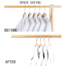Koobay Clothes Hanger 36Pcs Connector Hooks Stable Hanger Rose Gold Metal Outfit Hangers Extender Clips Mini Cascading Hangers Hooks