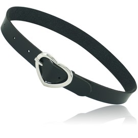 ETHOON Simple Choker Necklace for Women Adjustable Belt Cool Gothic PU Heart Collar Black