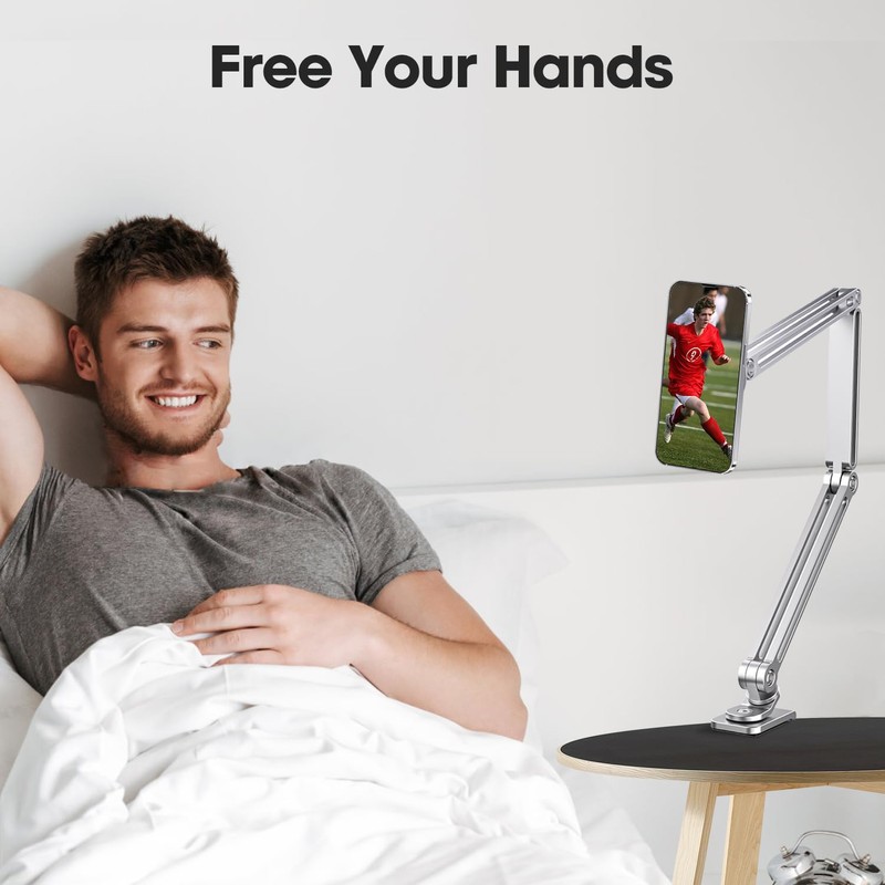 Magnetic Gooseneck Phone Holder for Bed & Desk, Adjustable Arm