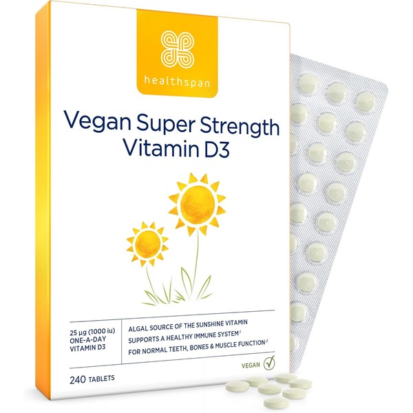 Healthspan Vegan Vitamin D3 1,000iu | 240 Tablets | Immune