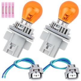 Svicari Front Turn Signal Light Socket with Wire Harness Pigtail Connector Fit for Toyota Celica RAV4 Corolla Vios Replace OE 90075-60006 with Light Bulb 2PCS