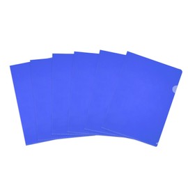 PATIKIL 6 Pack L-Type Plastic Folders, Letter Size Clear Folders for Documents Paper Sleeves Project Folder for Home Office, Dark Blue