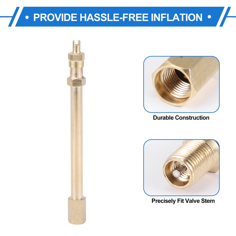 VekAuto 1Set 180 Degrees Copper Tire Valve Extension with Flexible
