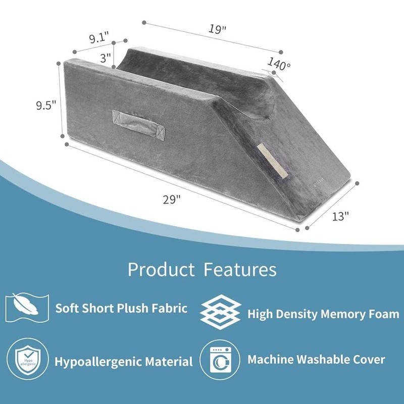 LightEase Memory Foam Leg Support and Elevation Pillow w/Dual Handles